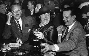 elsa maxwell with william rhinelander stewart (left) and cole porter (right), 1934