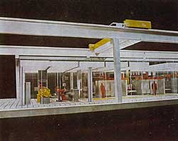 modell einer betriebshalle für automatische bearbeitungsmaschinen, pavel kmoch, 1982
