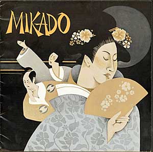 Plakat für die Operette Mikado von Gilbert and Sullivan