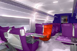  les nouveaux intérieurs du TGV dessiné par Christian Lacroix